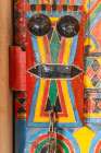 Saudi Arabia, Riyadh. Colorfully painted door in Najd Village. Art Print